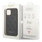 Apple iPhone 14 Hülle Guess 4G Gold Logo Elegant  Grau