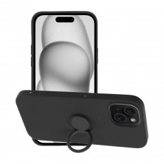 Apple iPhone 15 Hülle Silicone ring Schwarz