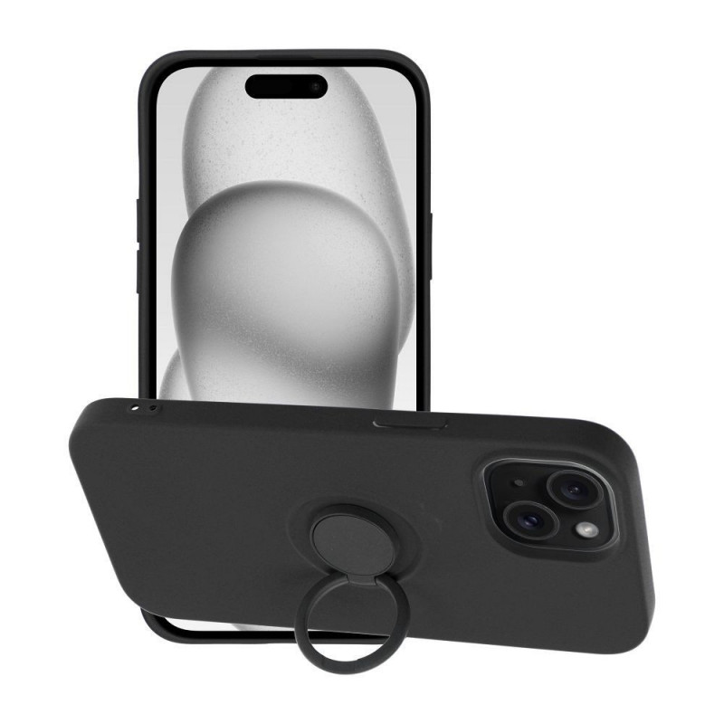 Apple iPhone 15 Hülle Silicone ring Schwarz