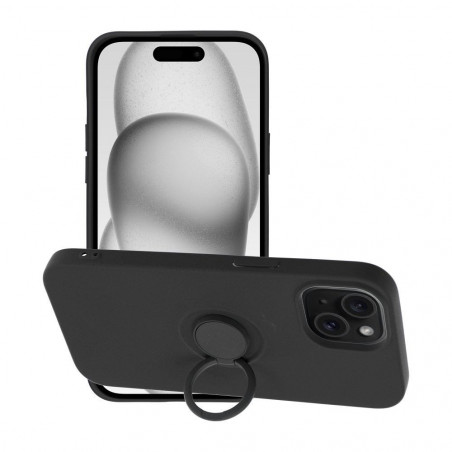 Apple iPhone 15 Hülle Silicone ring Schwarz