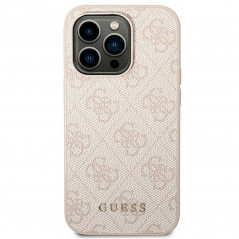 Apple iPhone 14 Pro Max Hülle Guess 4G Gold Logo Elegant  Rosa