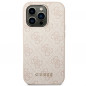 Apple iPhone 14 Pro Max Hülle Guess 4G Gold Logo Elegant  Rosa