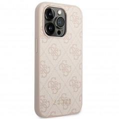Apple iPhone 14 Pro Max Hülle Guess 4G Gold Logo Elegant  Rosa