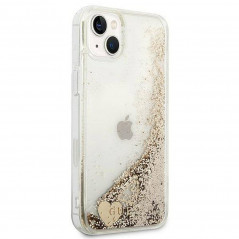 Apple iPhone 14 Plus Hülle Guess Liquide Glitter Charms Elegant  Gold