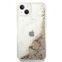 Apple iPhone 14 Plus Hülle Guess Liquide Glitter Charms Elegant  Gold