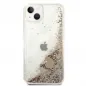 Apple iPhone 14 Plus Hülle Guess Liquide Glitter Charms Elegant  Gold