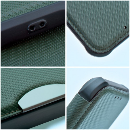 Samsung Galaxy S23 5G Book Handytaschen Razor Book Kohlenstoff-Faser, Kohlenstoffmuster  Dunkelgrün