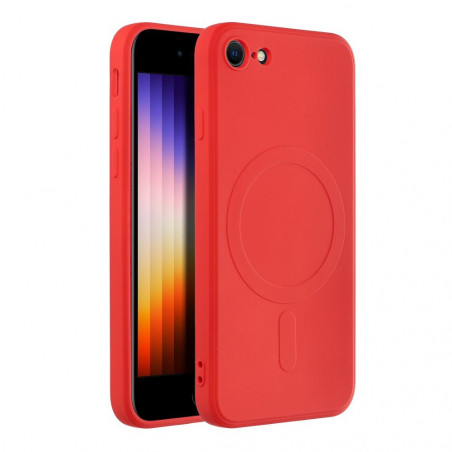 Apple iPhone SE 2022 5G Hülle Silicone Mag Cover MagSAFE  Rot