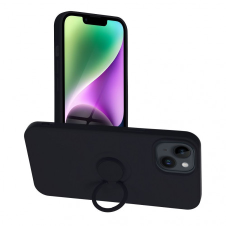 Apple iPhone 14 Hülle Silicone ring Schwarz