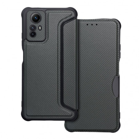 XIAOMI Redmi Note 12s Book Handytaschen Razor Book Kohlenstoff-Faser, Kohlenstoffmuster  Dunkelgrün
