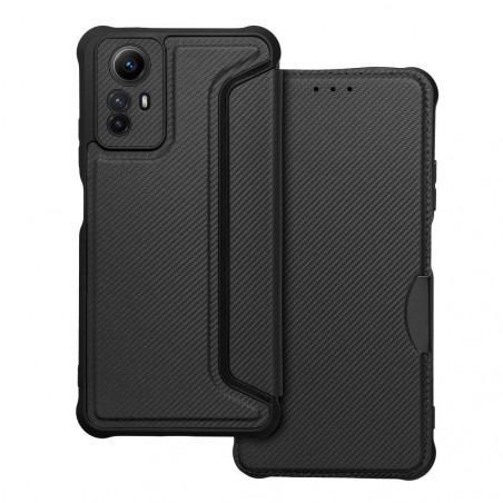 XIAOMI Redmi Note 12s Book Handytaschen Razor Book Kohlenstoff-Faser, Kohlenstoffmuster  Schwarz