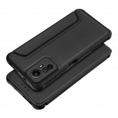 XIAOMI Redmi Note 12s Book Handytaschen Razor Book Kohlenstoff-Faser, Kohlenstoffmuster  Schwarz