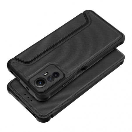XIAOMI Redmi Note 12s Book Handytaschen Razor Book Kohlenstoff-Faser, Kohlenstoffmuster  Schwarz