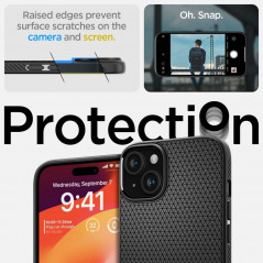 Apple iPhone 15 Plus Hülle Spigen  Liquid Air Matt Schwarz