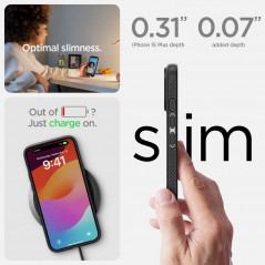 Apple iPhone 15 Plus Hülle Spigen  Liquid Air Matt Schwarz