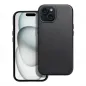 Apple iPhone 15 Hülle Leather Mag Cover Elegant  MagSAFE  Schwarz
