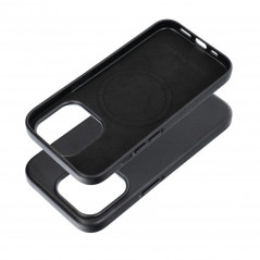 Apple iPhone 15 Pro Hülle Leather Mag Cover Elegant  MagSAFE  Schwarz