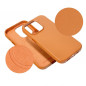 Apple iPhone 15 Plus Hülle Leather Mag Cover Elegant  MagSAFE  Orange