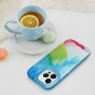 Apple iPhone 15 Hülle Leather Mag Cover Elegant  MagSAFE  Farbspritzer