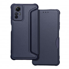 XIAOMI Redmi Note 12s Book Handytaschen Razor Book Kohlenstoff-Faser, Kohlenstoffmuster  Blau