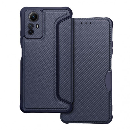 XIAOMI Redmi Note 12s Book Handytaschen Razor Book Kohlenstoff-Faser, Kohlenstoffmuster  Blau