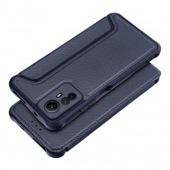 XIAOMI Redmi Note 12s Book Handytaschen Razor Book Kohlenstoff-Faser, Kohlenstoffmuster  Blau