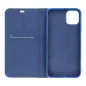 Apple iPhone 15 Pro Book Handytaschen LUNA Book Carbon Kohlenstoff-Faser, Elegant  Blau