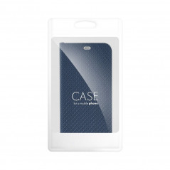 Apple iPhone 15 Pro Book Handytaschen LUNA Book Carbon Kohlenstoff-Faser, Elegant  Blau
