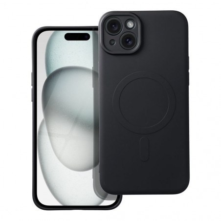 Apple iPhone 15 Plus Hülle Silicone Mag Cover MagSAFE  Schwarz