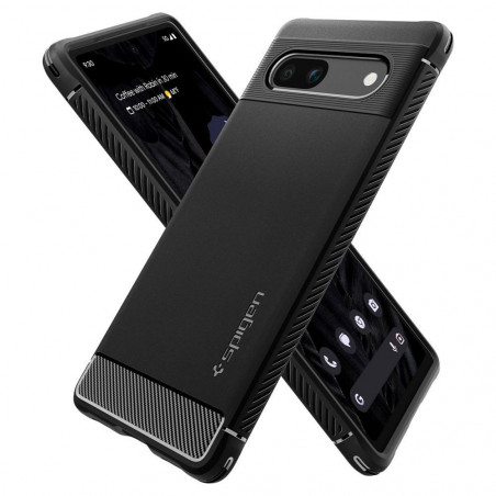 Google Pixel 7a Hülle Spigen Armor Kohlenstoff-Faser, Elegant  Schwarz