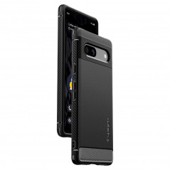 Google Pixel 7a Hülle Spigen Armor Kohlenstoff-Faser, Elegant  Schwarz