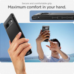 Google Pixel 7a Hülle Spigen Armor Kohlenstoff-Faser, Elegant  Schwarz