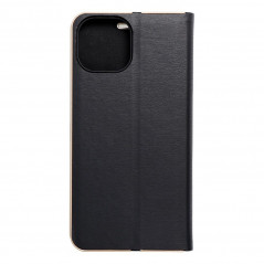 Apple iPhone 15 Book Handytaschen LUNA Book Gold Elegant  Schwarz