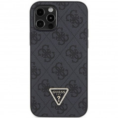 Apple iPhone 12 Hülle Guess Metal Logo Starss Crossbody Elegant  Schwarz