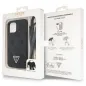 Apple iPhone 12 Hülle Guess Metal Logo Starss Crossbody Elegant  Schwarz