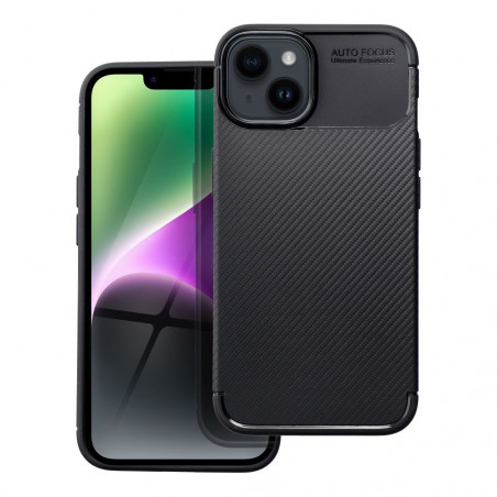 Apple iPhone 14 Hülle Carbon premium Elegant  Schwarz