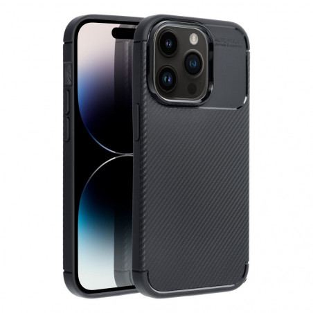 Apple iPhone 14 Pro Hülle Carbon premium Elegant  Schwarz