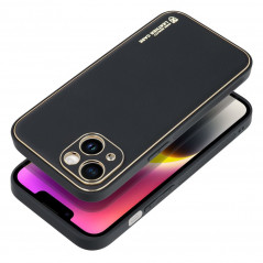 Apple iPhone 14 Hülle Leather Schwarz