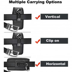 Apple iPhone 12 Universaletui, Flip Handytaschen Vertical Belt Holster OXFORD Schwarz