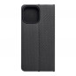 Apple iPhone 14 Pro Max Book Handytaschen LUNA Book Carbon Kohlenstoff-Faser, Elegant  Schwarz