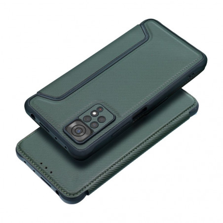 XIAOMI Mi 11 Lite Book Handytaschen Razor Book Kohlenstoff-Faser, Kohlenstoffmuster  Dunkelgrün