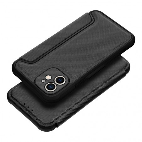 Apple iPhone 12 Book Handytaschen Razor Book Kohlenstoff-Faser, Kohlenstoffmuster  Schwarz 