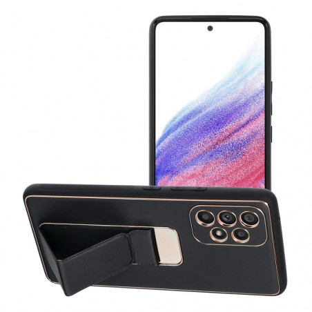 Samsung Galaxy A53 5G Hülle LEATHER Case Kickstand Schwarz
