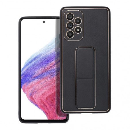 Samsung Galaxy A53 5G Hülle LEATHER Case Kickstand Schwarz