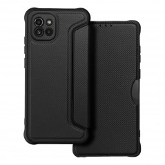Samsung Galaxy A03 Book Handytaschen Razor Book Kohlenstoff-Faser, Kohlenstoffmuster  Schwarz