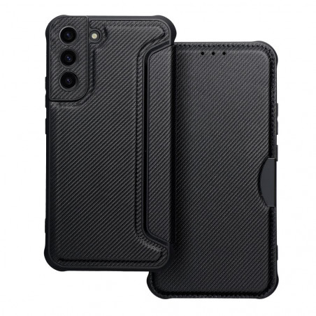 Samsung Galaxy S22 Plus Book Handytaschen Razor Book Kohlenstoff-Faser, Kohlenstoffmuster  Schwarz