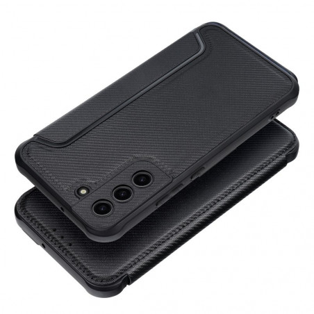Samsung Galaxy S22 Plus Book Handytaschen Razor Book Kohlenstoff-Faser, Kohlenstoffmuster  Schwarz