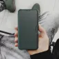 XIAOMI Redmi 9A Book Handytaschen Razor Book Kohlenstoff-Faser, Kohlenstoffmuster  Dunkelgrün