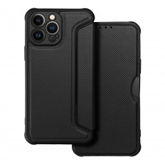 Apple iPhone 13 Pro Max Book Handytaschen Razor Book Kohlenstoff-Faser, Kohlenstoffmuster  Schwarz