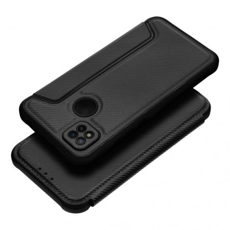 XIAOMI Redmi 9C Book Handytaschen Razor Book Kohlenstoff-Faser, Kohlenstoffmuster  Schwarz